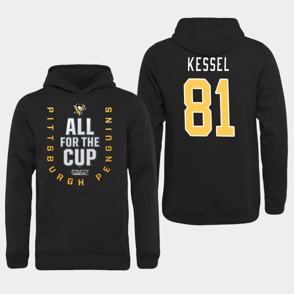 Men NHL Pittsburgh Penguins 81 Kessel black All for the Cup Hoodie